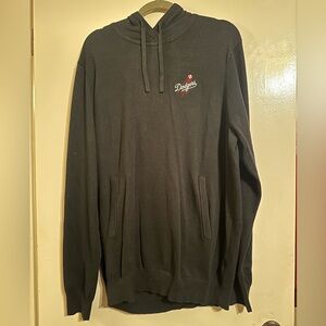 NWT Dodgers Knit Black Hoodie with Embroidered Logo